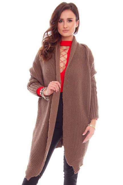 Sweter narzutka blezer CMK2016 brązowy