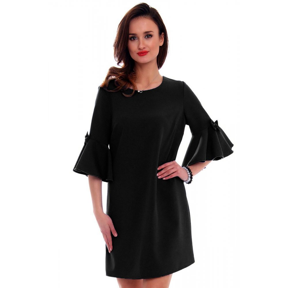 Sukienka z kokardkami CM579 czarna
