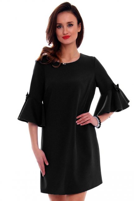 Sukienka z kokardkami CM579 czarna