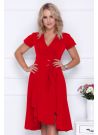 Sukienka asymetryczna z dekoltem czerwona