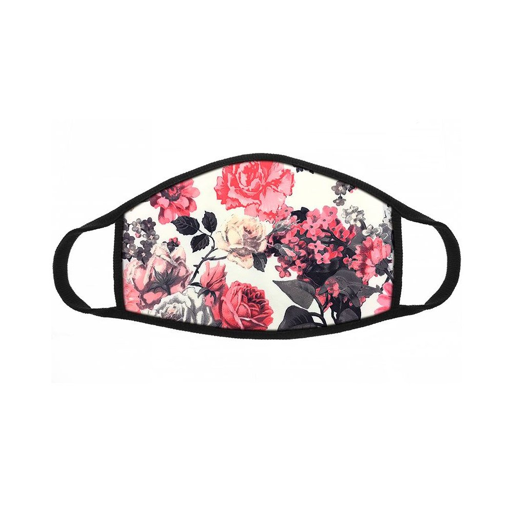 Maska w kwiaty z jonami srebra różowa