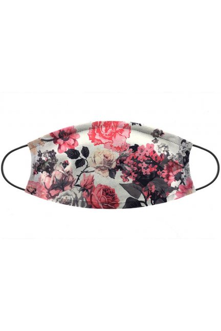 Maska filtr jony srebra kwiatki różowa