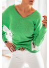 Sweter oversize z szelkami zielony