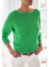 Sweter modny oversize damski zielony