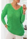 Sweter damski modny oversize jasnozielony