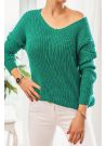 Sweter damski modny oversize zielony