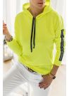 Bluza sportowa z kapturem neon żółty