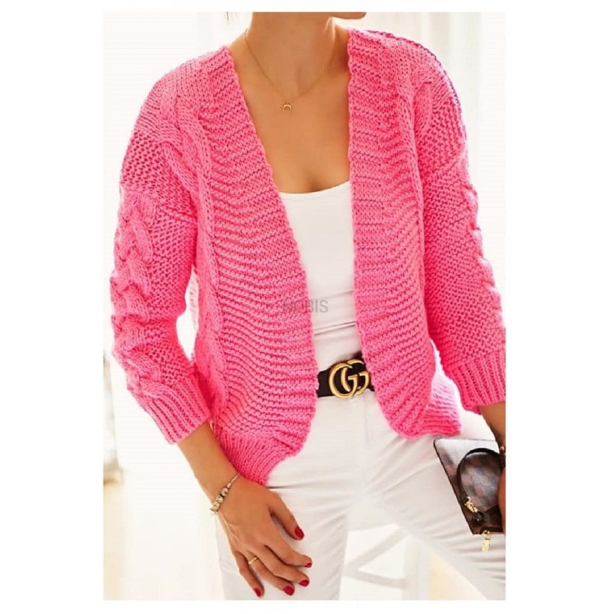 Sweter damski bolerko CMK755 różowy