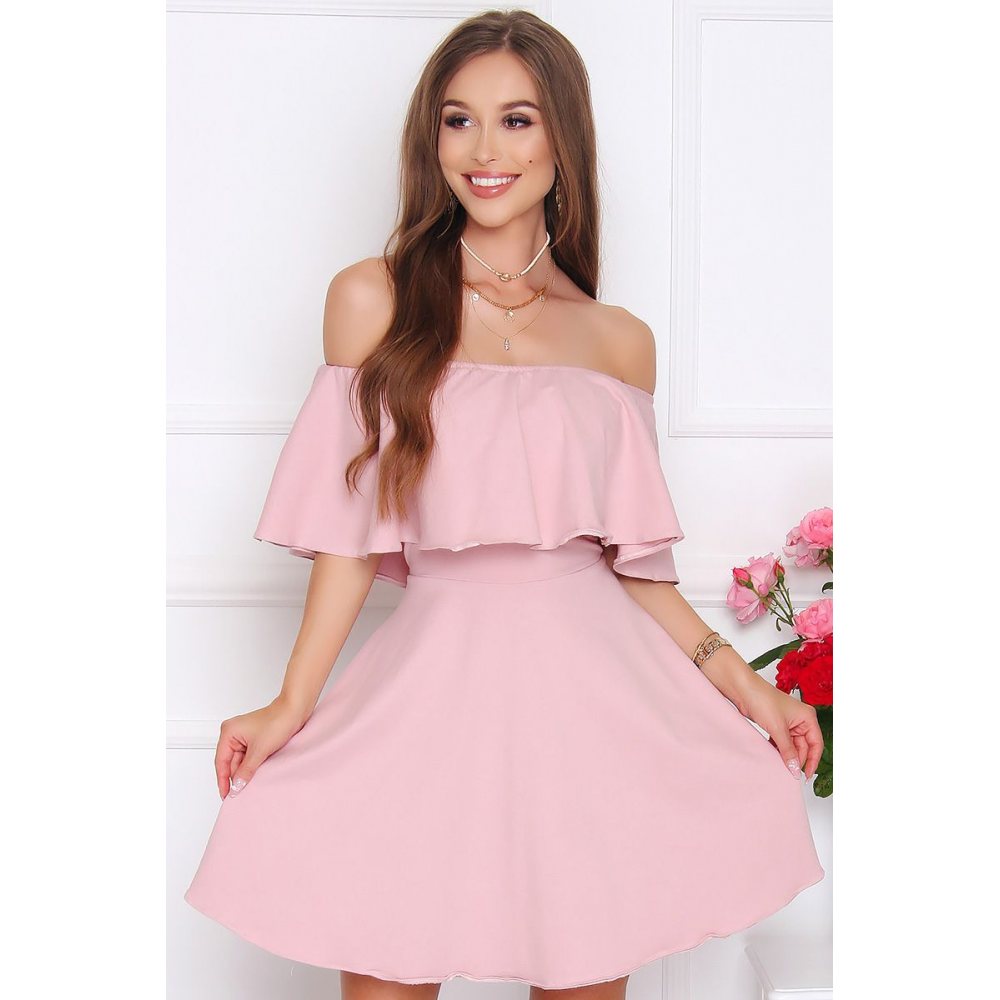 Sukienka hiszpanka klosz różowa