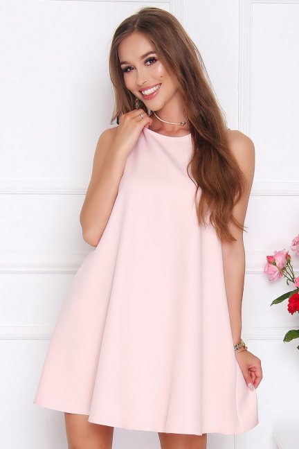 Sukienka rozkloszowana CM492 różowa