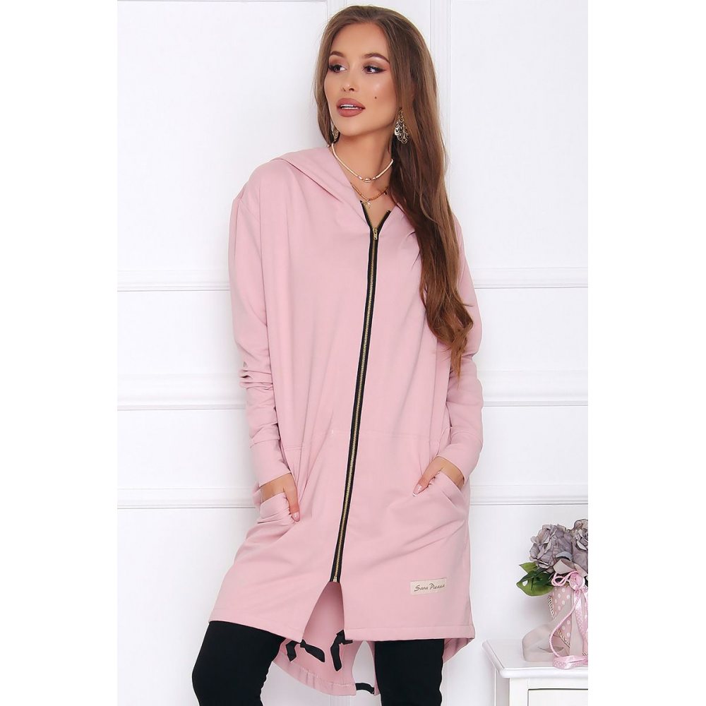 Bluza bawełniana długa CM338 różowa