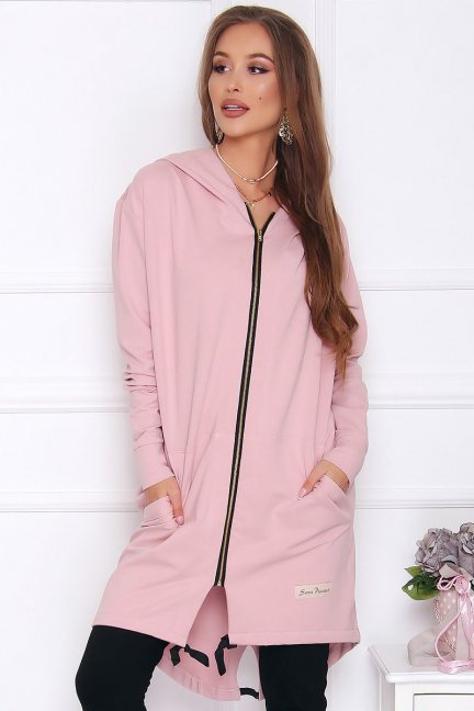 Bluza bawełniana długa CM338 różowa