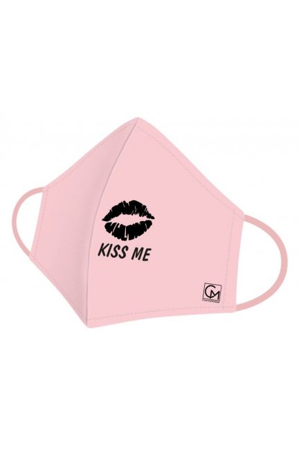 Maska profilowana napis KISS ME różowa