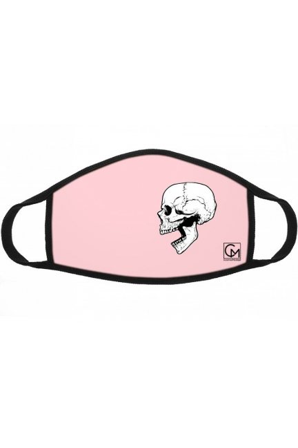 Maska wielorazowa nadruk czaszka różowa