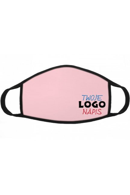 Maska sportowa bawełniana logo różowa