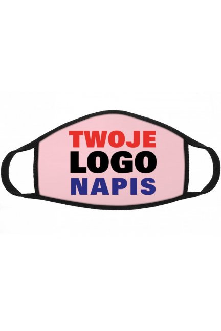 Maska wielorazowa ochronna logo różowa