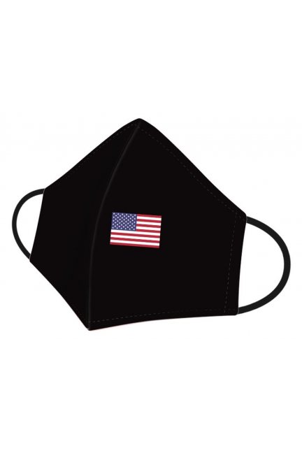 Maska bawełniana nadruk flagi czarna