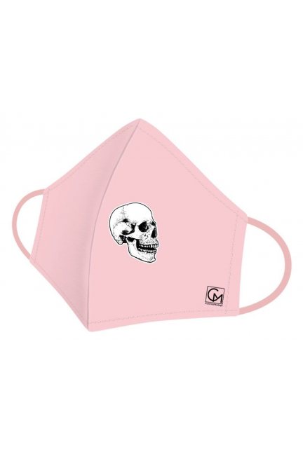 Maska sportowa ochronna dla dzieci nadruk różowa