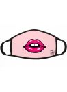 Maska sportowa z nadrukiem ust różowa