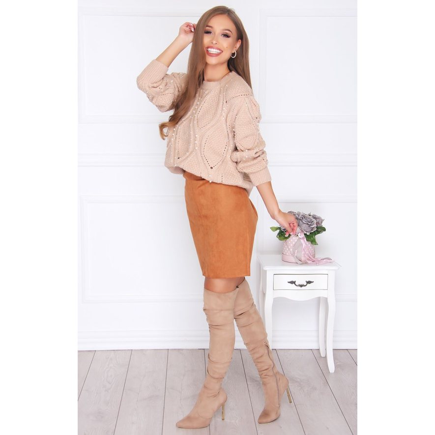 Spódnica elegancka mini camel