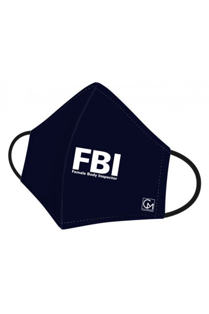 Maska bawełniana nadruk FBI granatowa
