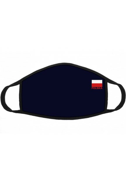 Maska bawełniana flaga Polski granat