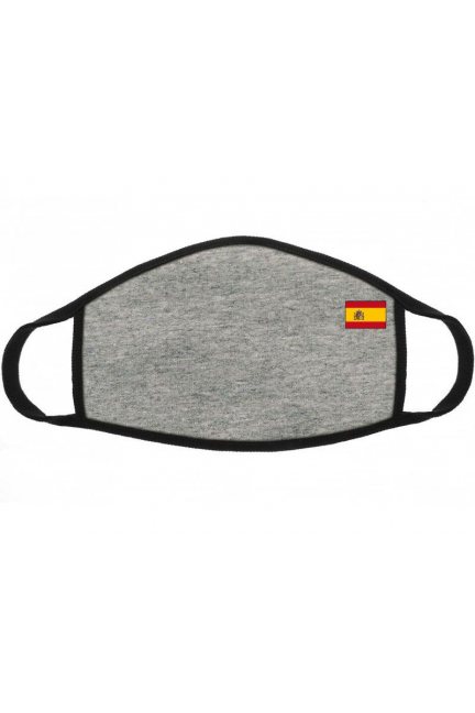 Maska bawełniana z flagą Hiszpanii szara