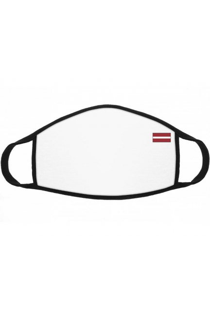 Maska wielorazowa z flagą Łotwy biała