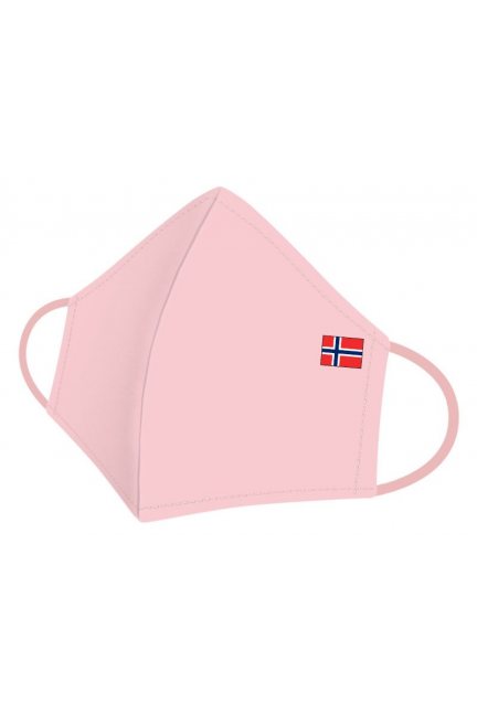 Maska sportowa z flagą Norwegii różowa