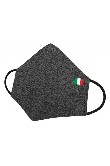 Maska profilowana z flagą Włoch grafitowa