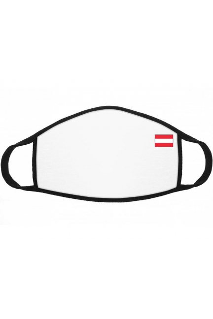 Maska wielorazowa z flagą Austrii biała