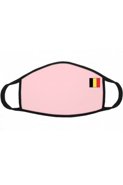Maska dziecięca nadruk flaga Belgii różowa