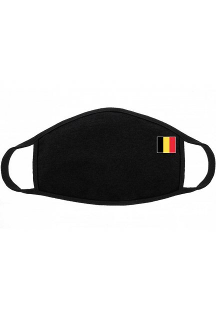 Maska dziecięca nadruk flaga Belgii czarna