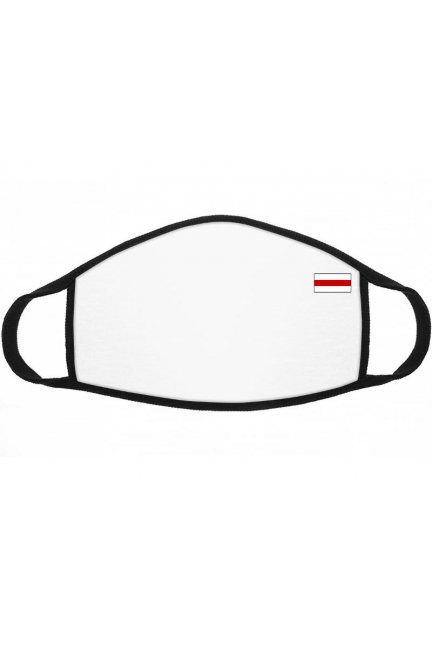 Maska wielorazowa z flagą Białorusi biała