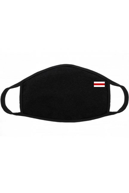 Maska wielorazowa z flagą Białorusi czarna