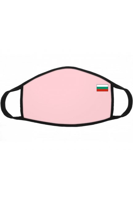 Maska bawełniana z flagą Bułgarii różowa