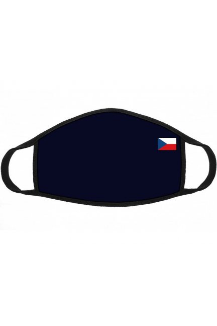 Maska bawełniana z flagą Czech granatowa