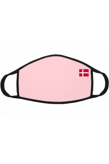 Maska dziecięca nadruk flaga Danii różowa