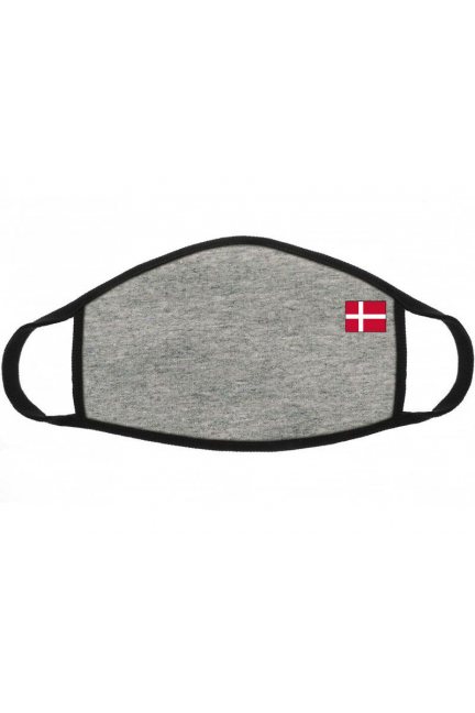 Maska dziecięca nadruk flaga Danii szara