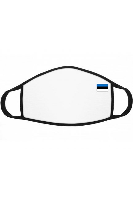 Maska wielorazowa z flagą Estonii biała