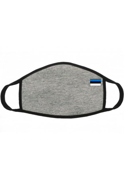 Maska wielorazowa z flagą Estonii szara