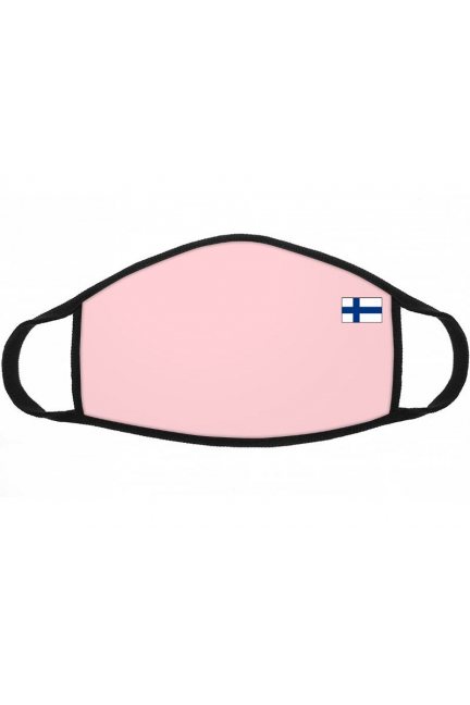 Maska bawełniana z flagą Finlandii różowa