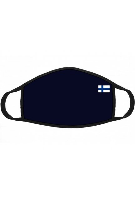 Maska bawełniana z flagą Finlandii granat