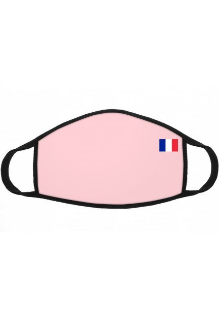 Maska sportowa nadruk flaga Francji różowa