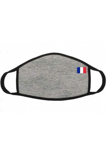 Maska sportowa nadruk flaga Francji szara