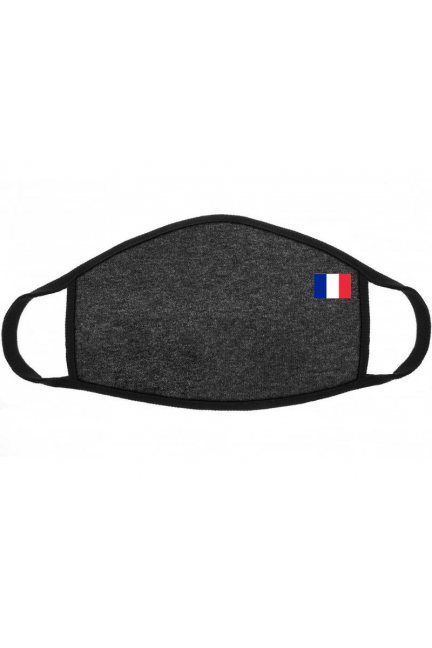 Maska sportowa nadruk flaga Francji grafitowa