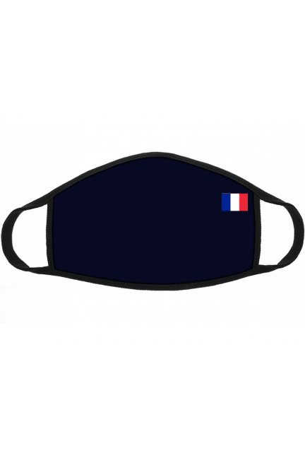 Maska sportowa nadruk flaga Francji granatowa