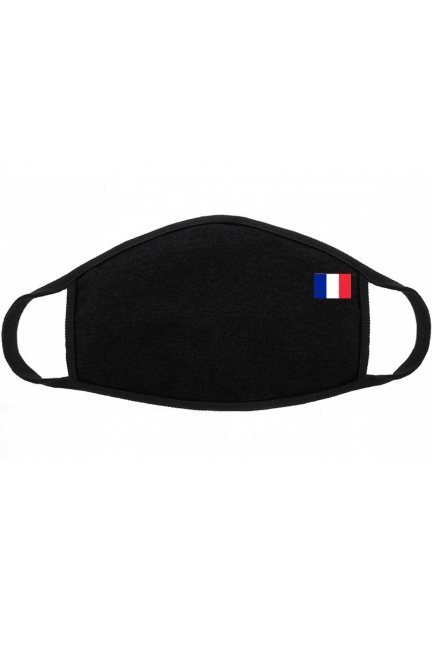 Maska sportowa nadruk flaga Francji czarna