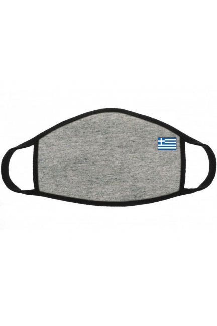 Maska dziecięca nadruk flaga Grecji szara