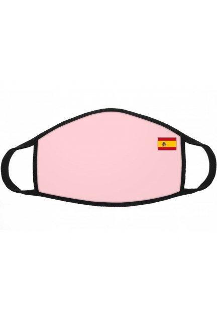 Maska wielorazowa z flagą Hiszpanii różowa